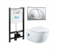 Комплект Roca Meridian Compact 893104110 унитаз подвесной, сиденье, инсталляция, клавиша смыва