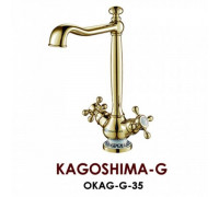 Смеситель Omoikiri Kagoshima-G OKAG-G-35 для кухонной мойки, золото