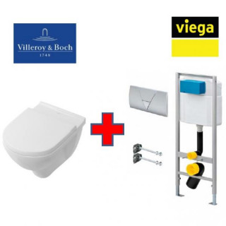 Унитаз подвесной Villeroy & Boch O.NOVO 5660 1001  и инсталяция Viega 673192